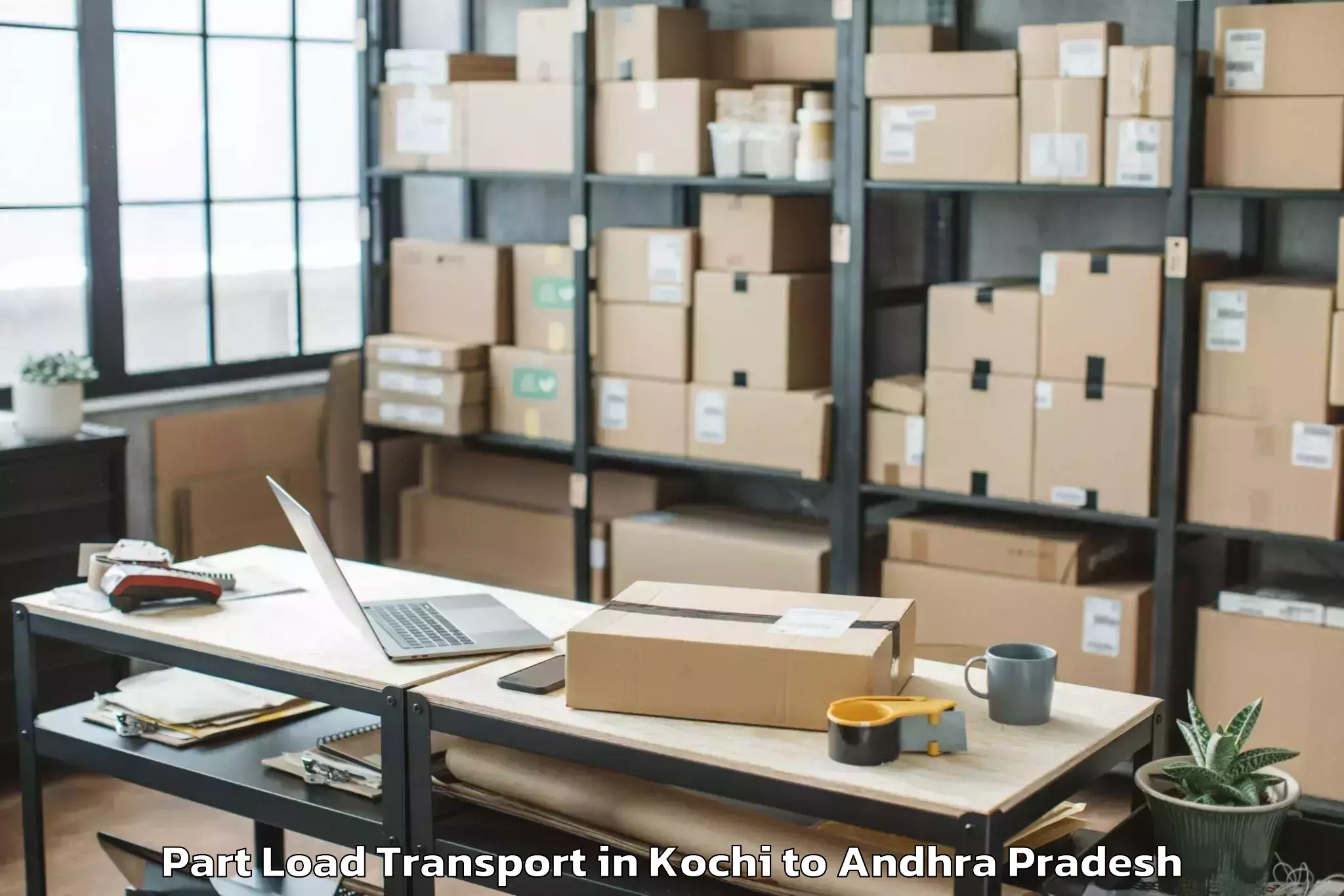 Leading Kochi to Vizianagaram Part Load Transport Provider